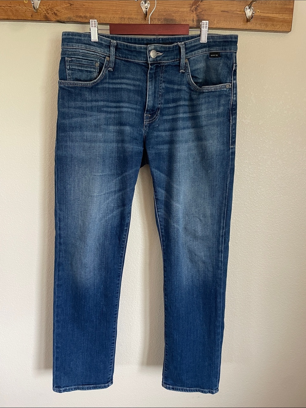 Mavi Zach Straight Leg Jeans Men’s 34/32 Casual Pant Athletic Stretch Whiskering